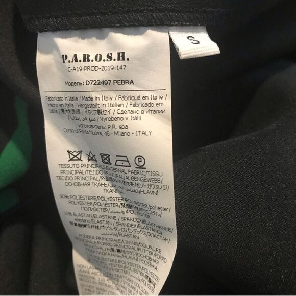 Parosh Dress Women’s Size Small Green Zebra Print Sleeveless Sheath MIDI - Picture 11 of 11